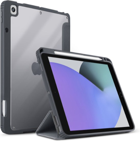 Uniq Tablet Hoes Geschikt voor Apple iPad 9 (2021) 9e generatie / Apple iPad 8 (2020) 8e generatie / Apple iPad 7 (2019) 7e generatie - Uniq Moven Case - Grijs /Grey