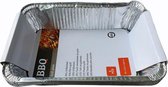 Barbecue grillschaal - Zilver - Aluminium - 34 x 23 x 2,5 cm - Set van 2 - BBQ - bbq - Eten - Grillen - Koken - Zomer