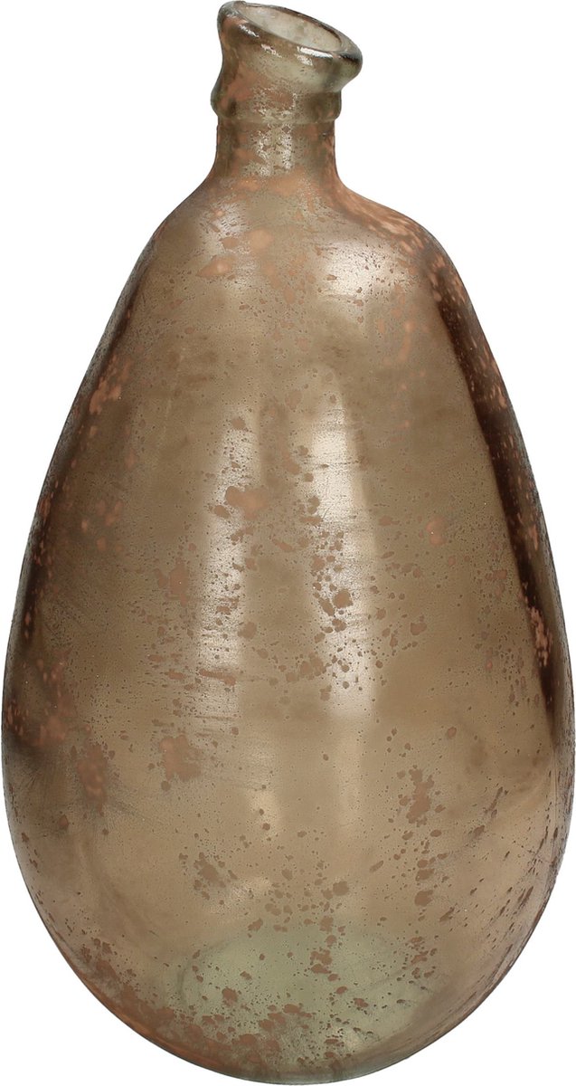 Oneiro Luxe Vaas Vase Recycled Glass Beige - ø 26x26x47cm – hotel chique - binnen – accessoires – tuin – decoratie – bloemen – mat – glans – industrieel - droogbloemen