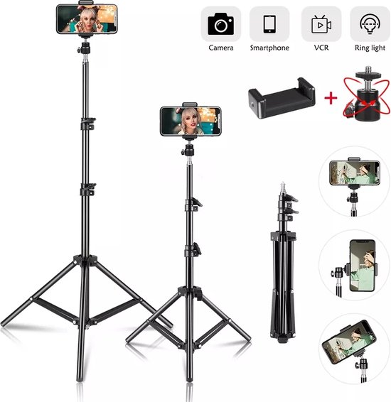 Slimme draadloze selfiestick met 360-graden rotatie - zwart
