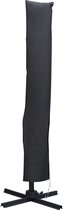 ACAZA Parasolhoes - Tuinmeubelhoes - Beschermhoes - Diameter Parasol maximaal 250 cm - Donkergrijs - met Stok - Hoes voor Zweefparasol of Grote Parasol - met Rits en Aanspankoord - Waterdicht - Beschermhoes - Hoes Parasol - Hoes Tuinmeubelen