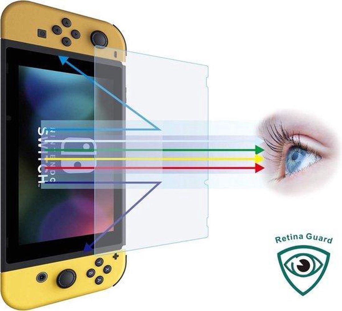 Oled Anti Blue Light Glass Screen Protector Nintendo Switch Oled - 9H Tempered Glas - Oog/Eye beschermer