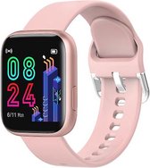 Tijdspeeltgeenrol smartwatch P4 roze - Stappenteller - Hartslagmeter - Bloeddrukmeter - Bluetooth - Waterdicht - Gezond - Fitness - 2021 model