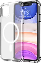 Telefoonhoesje - Geschikt voor iPhone 11 Hoesje - Magnetisch - Transparant - Military Grade - Transparant