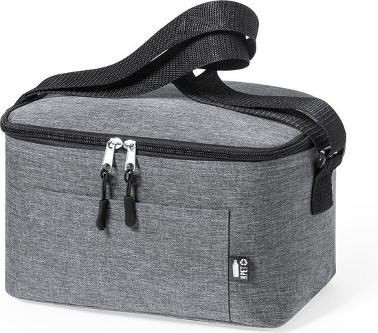 Koeltas - Lunchtas - Koeltasje lunch - Isolatie - Volwassenen - Dames - Heren - RPET - Polyester - Aluminium - 25 x 15 cm - grijs van Merkloos — afbeelding 2