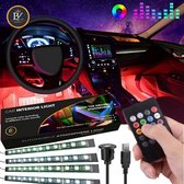 Auto Interieur RGB Led Verlichting| Auto Led Verlichting | Auto RGB Led Binnen Verlichting | Auto Sfeerverlichting | LED Verlichting met Afstandsbediening | LED Lamp Muziek |USB Variant