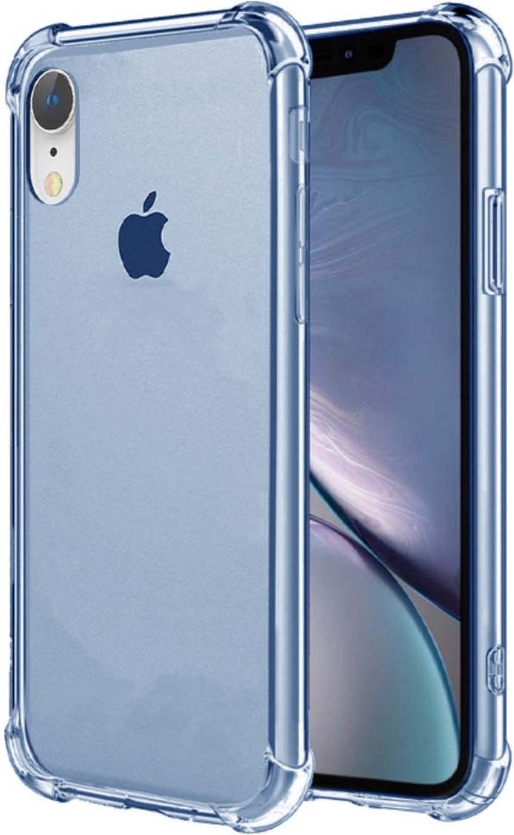 Smartphonica iPhone Xr transparant siliconen hoesje - Blauw geschikt voor Apple iPhone XR