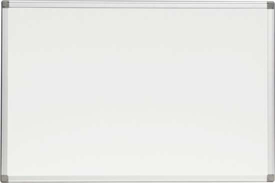 Office-Deals magnetisch whiteboard met aluminium lijst - 60x90cm - Gelakt staal - Inclusief afleggoot - Wit