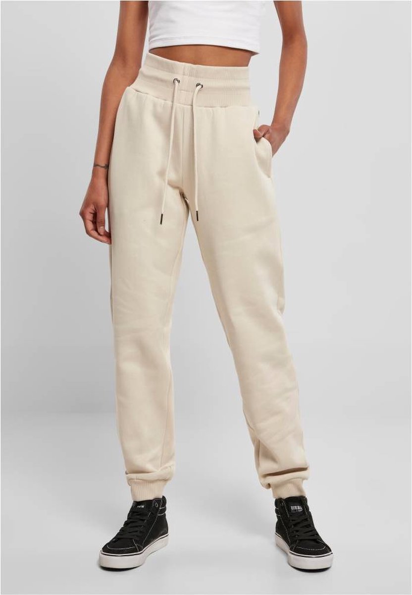 Urban Classics Organic High Waist Dames joggingbroek S Groen