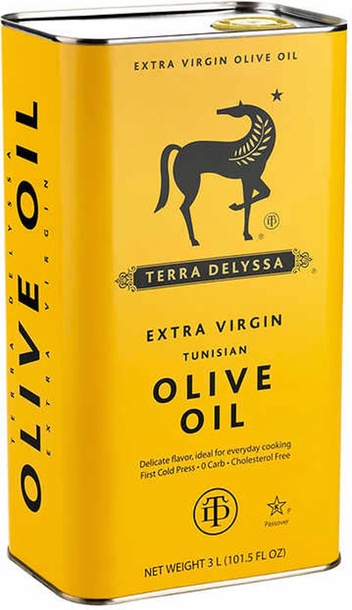Terra Delyssa Olijfolie Extra Virgin koud geperst Premium Kwaliteit 3 litercan bol