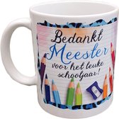 Bedrukte Beker Meester  - Koffie -Thee - Mok - Afscheid - School - Grappig -Tekst Bedankt voor het fijne schooljaar