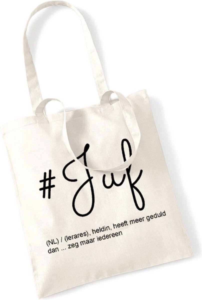 Cadeau Juf - Draagtas - Tote Bag - Juf