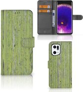 Wallet Book Case OPPO Find X5 Pro Phone Case Vert Wood
