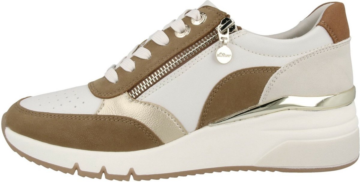 s.Oliver 5 5 23609 24, Scarpe da Ginnastica Donna, Beige Champag Snake 497, 38 EU