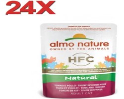 Almo Nature HFC - Kattenvoer - Maaltijdzakje - Tonijn & Kip - 24x55gr