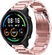 Strap-it Stalen schakel bandje - geschikt voor Xiaomi Mi Watch / Xiaomi Watch S1 (Pro/Active) / Watch 2 Pro / Watch S3 / Amazfit Balance / Bip 5 - roze