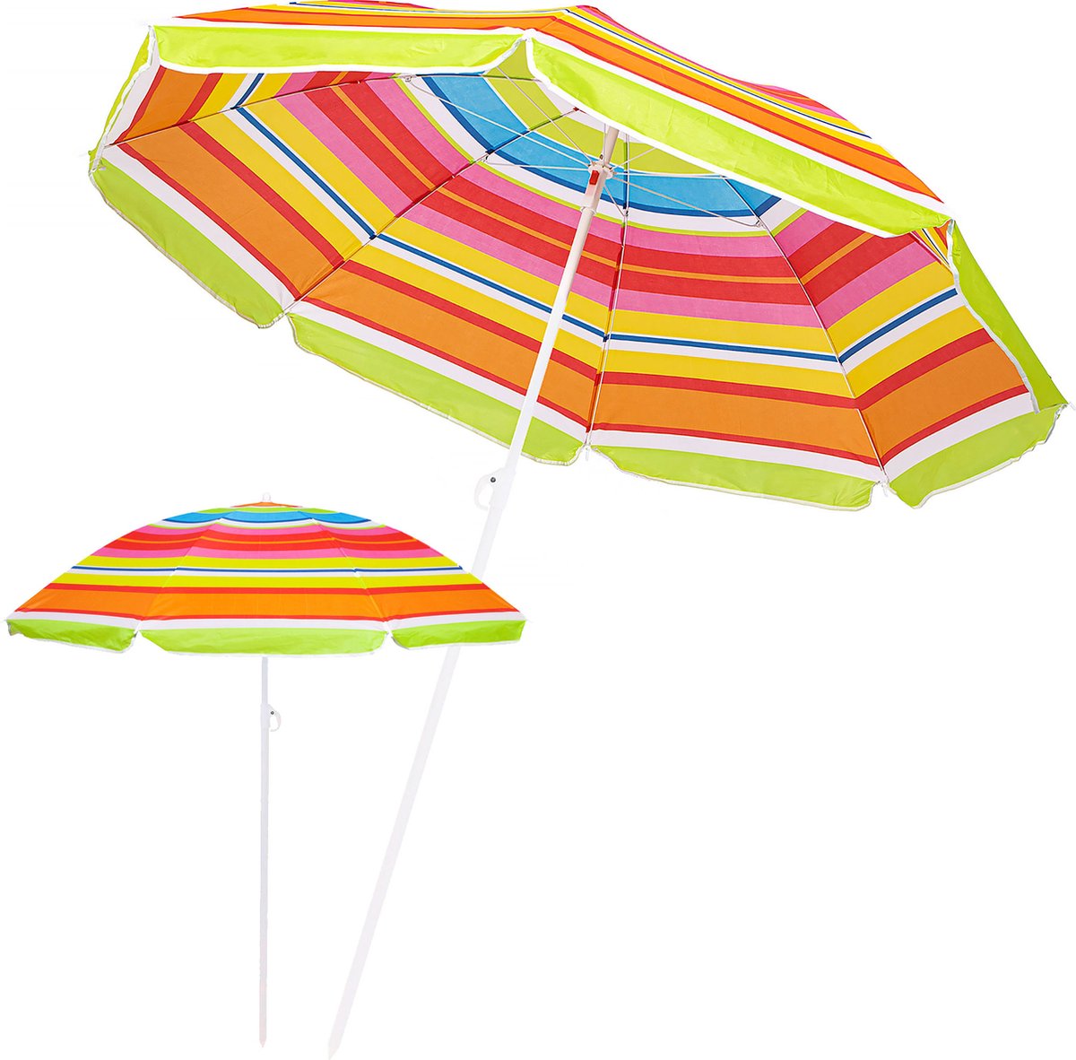 Parasol Springos | Parasol de plage | Parasols | Repliable | 160 cm |  Multicolore | bol.com
