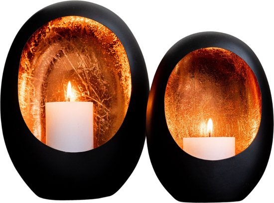 Ovale kandelaars - Luxe kaarshouders - Zwart voor stompkaarsen - Woonaccessoires - Set van 2 - Interijeur - Standing Egg - Marrakech - Egg holder - Zwart/Rose goud - Luxe kaarsenhouder - Cadeau voor vriendin - Housewarming cadeau - Gratis homespray Ovale kandelaars - Luxe kaarshouders - Zwart voor stompkaarsen - Woonaccessoires - Set van 2 - Interijeur - Standing Egg - Marrakech - Egg holder - Zwart/Rose goud - Luxe kaarsenhouder - Cadeau voor vriendin - Housewarming cadeau - Gratis homespray