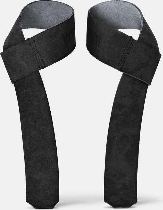 Wahlanders Leather Lifting Straps Deadlift Straps Zwart Powerlifting