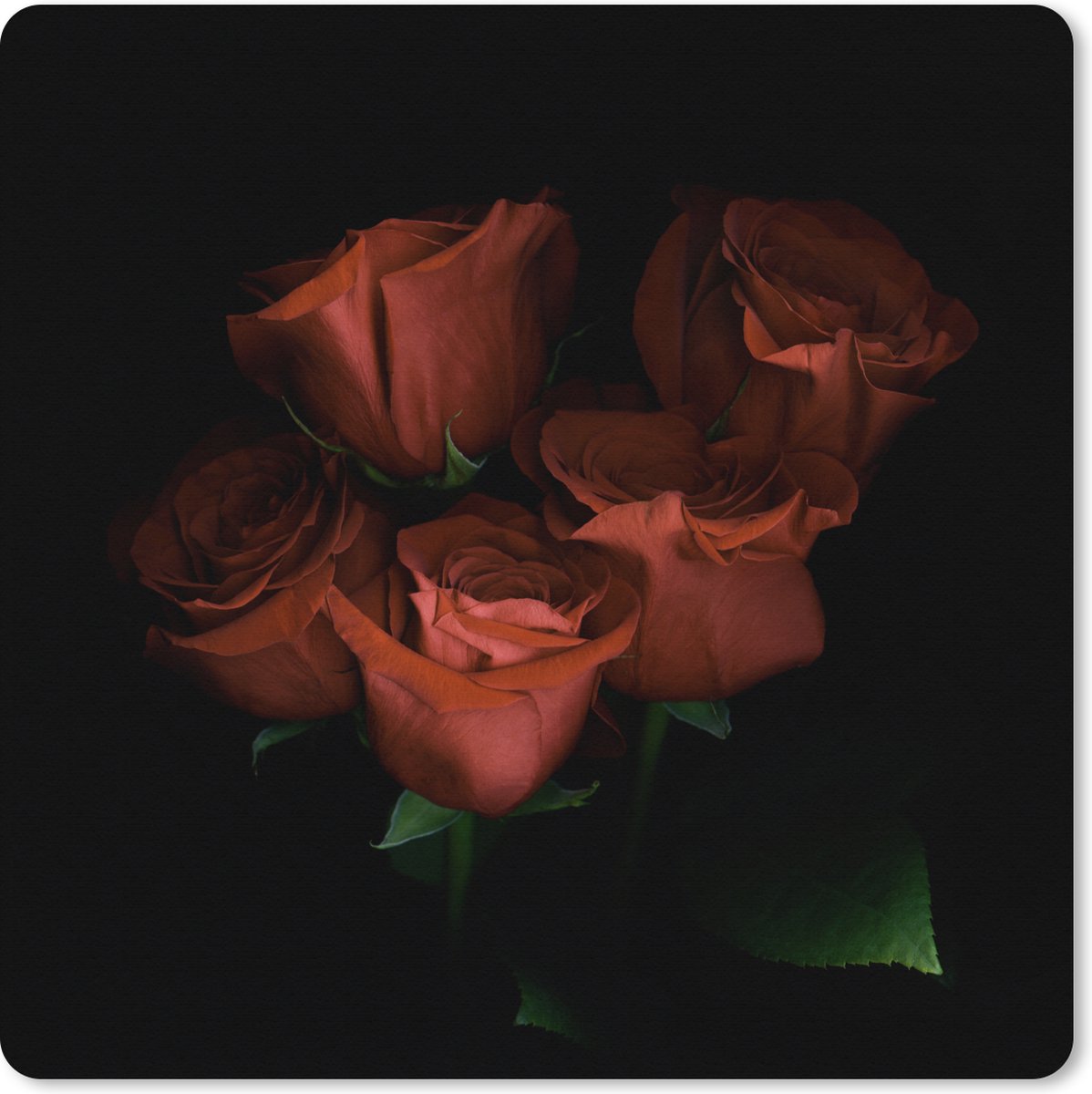Muismat XXL 80x80 cm - Bureau onderlegger - Bureau mat Rozen - Bloemen - Boeket - Bureaumat - Gaming mousepad xl - Bureaulegger groot - Computer deskmat