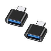 Duo-pack - OTG USB Adapter - 2x Type: USB A - USB-C - USB 3.0 High Speed - Zwart