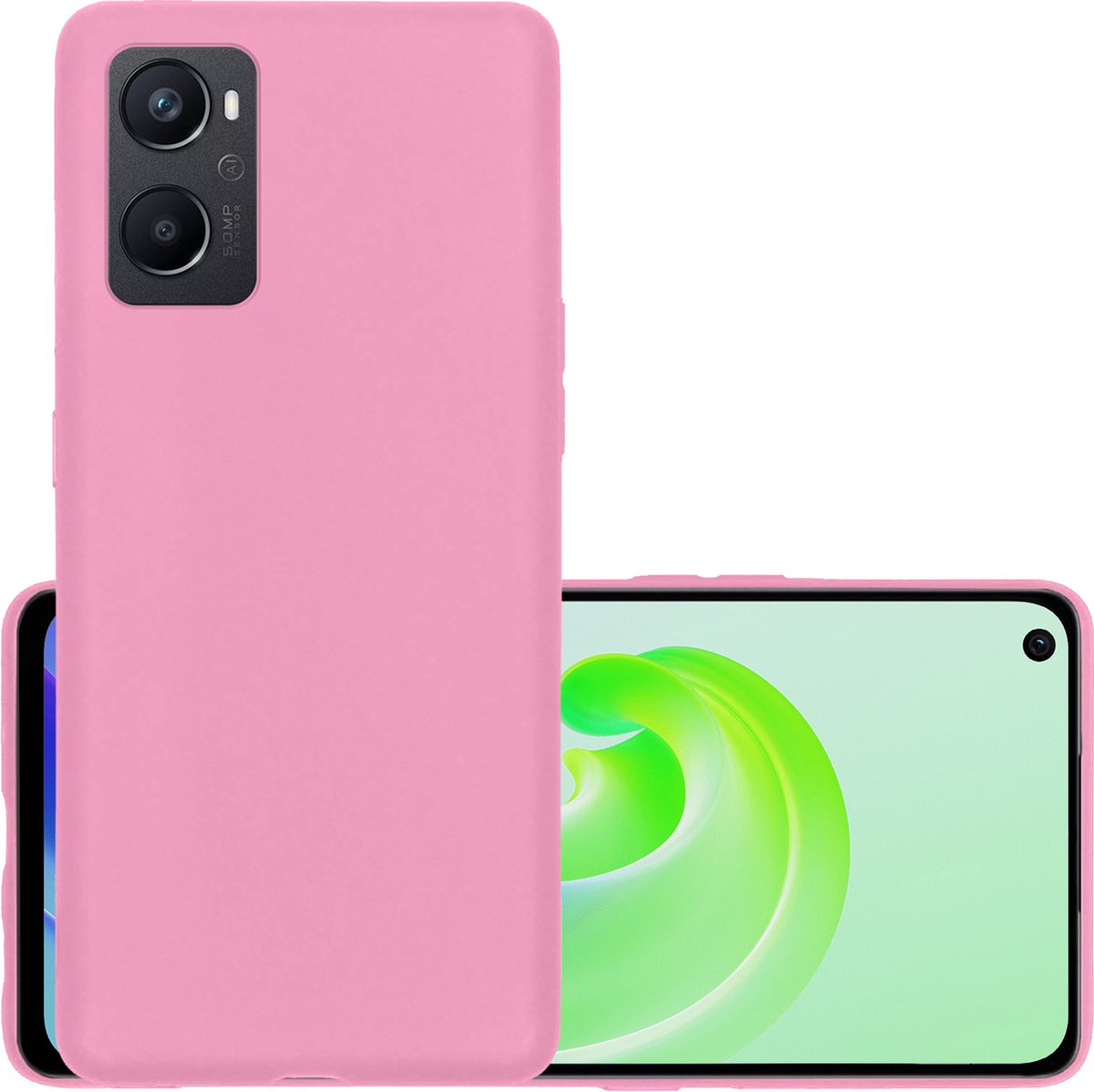 Hoesje - Geschikt voor OPPO A76 - Sterk & Shockproof - Hoes Cover - Siliconen Case - Lichtroze