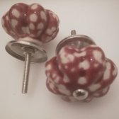 MadDeco - rouge - boutons de meuble - boutons de tiroir - céramique - (set 15)