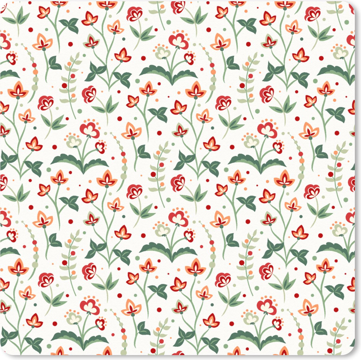 Muismat XXL 60x60 cm - Bureau onderlegger - Bureau mat Zomer - Bloemen - Patronen - Bureaumat - Gaming mousepad xl - Bureaulegger groot - Computer deskmat