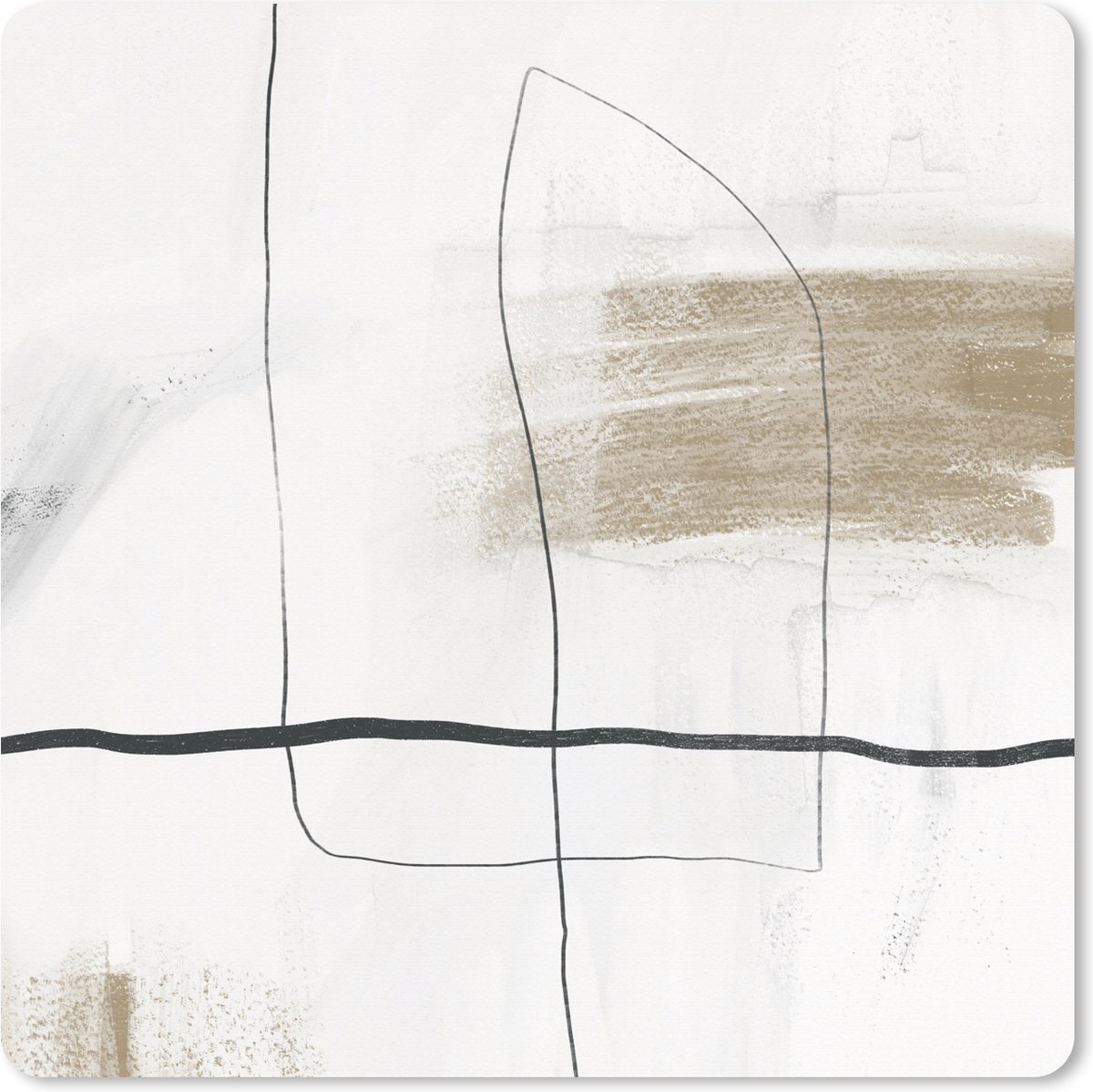 Muismat XXL 60x60 cm - Bureau onderlegger - Bureau mat Kunst - Minimalisme - Abstract - Bureaumat - Gaming mousepad xl - Bureaulegger groot - Computer deskmat
