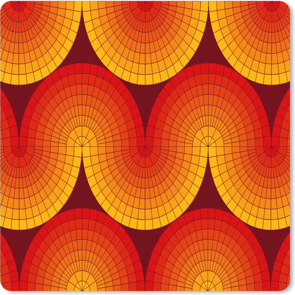Muismat XXL 60x60 cm - Bureau onderlegger - Bureau mat Design - Retro - Rood - Abstract - Bureaumat - Gaming mousepad xl - Bureaulegger groot - Computer deskmat