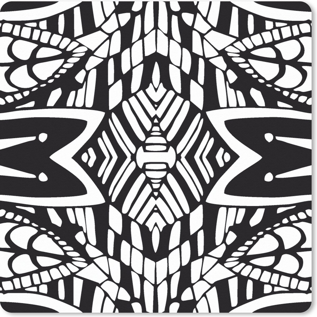 Muismat XXL 80x80 cm - Bureau onderlegger - Bureau mat Patronen - Contrast - Geometrisch - Bureaumat - Gaming mousepad xl - Bureaulegger groot - Computer deskmat