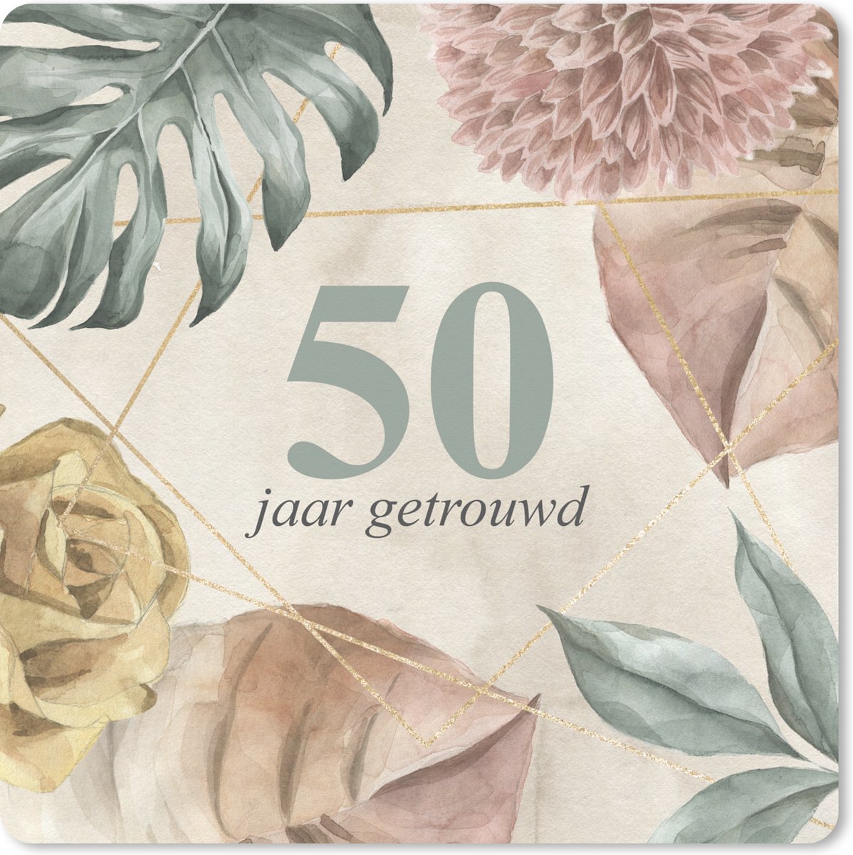 Muismat XXL 60x60 cm - Bureau onderlegger - Bureau mat 50 jaar getrouwd - Jubileum - Quotes - Spreuken - Bureaumat - Gaming mousepad xl - Bureaulegger groot - Computer deskmat