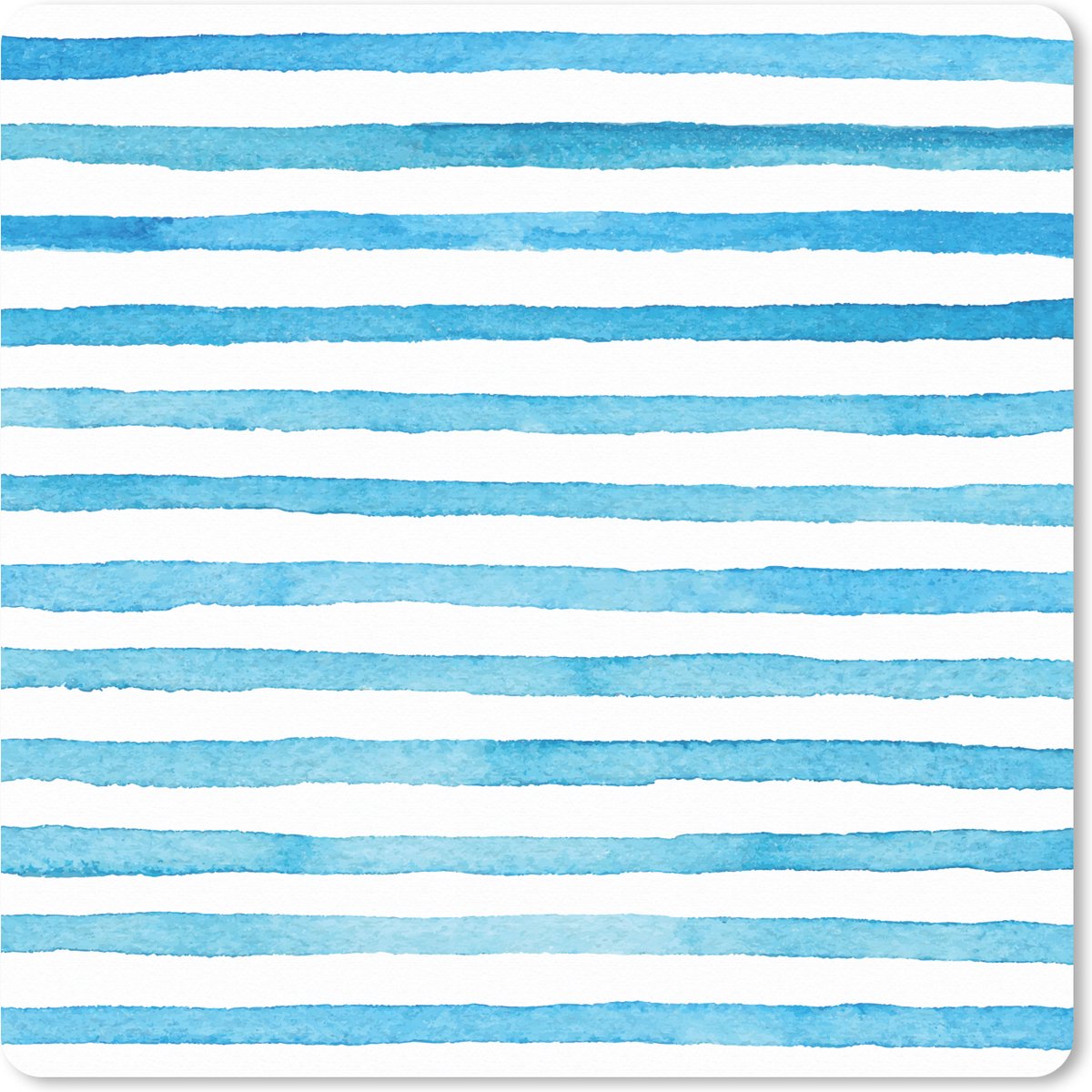 Muismat XXL 60x60 cm - Bureau onderlegger - Bureau mat Waterverf - Blauw - Strepen - Bureaumat - Gaming mousepad xl - Bureaulegger groot - Computer deskmat