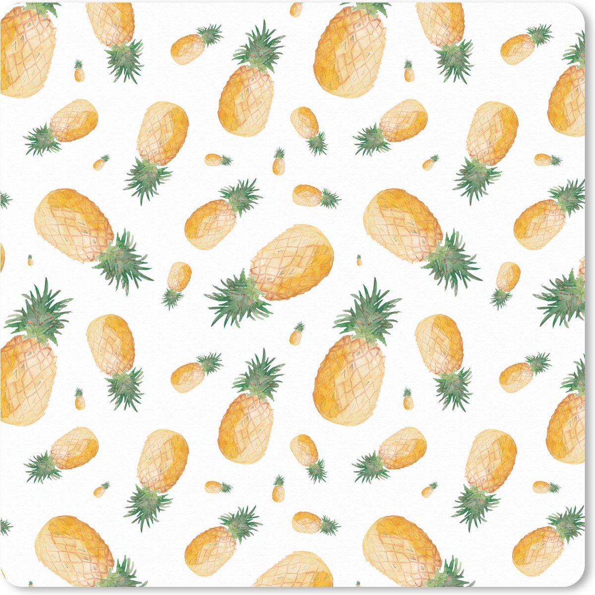 Muismat XXL 50x50 cm - Bureau onderlegger - Bureau mat Ananas - Fruit - Design - Bureaumat - Gaming mousepad xl - Bureaulegger groot - Computer deskmat
