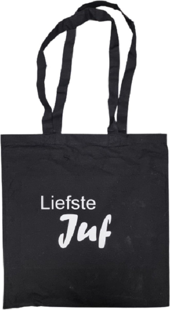 liefste Juf Katoenen tas - zwart