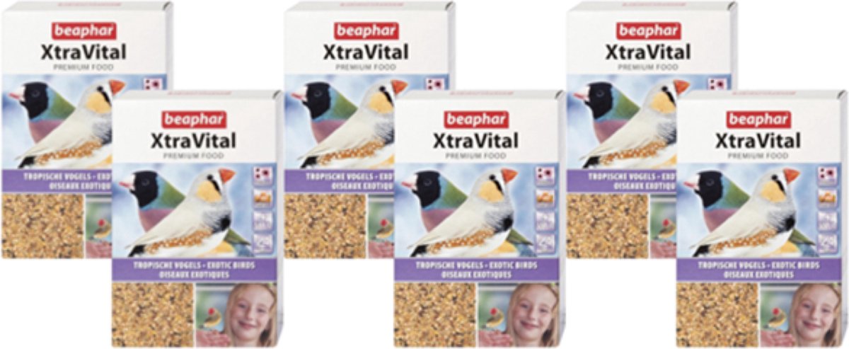 6x Beaphar XtraVital Tropische Vogel - vogelvoer - 500g
