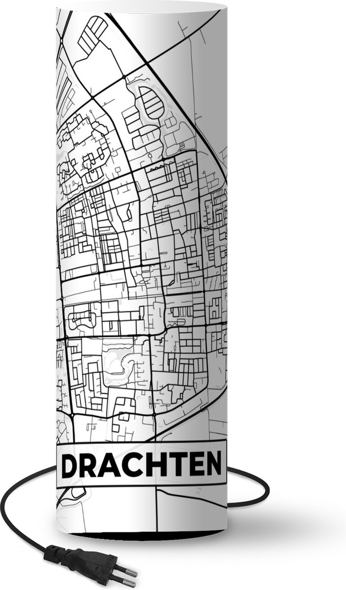 Lamptiger Tafellamp - Kaart - Ø 22 Cm - E14 - Zwart En Wit