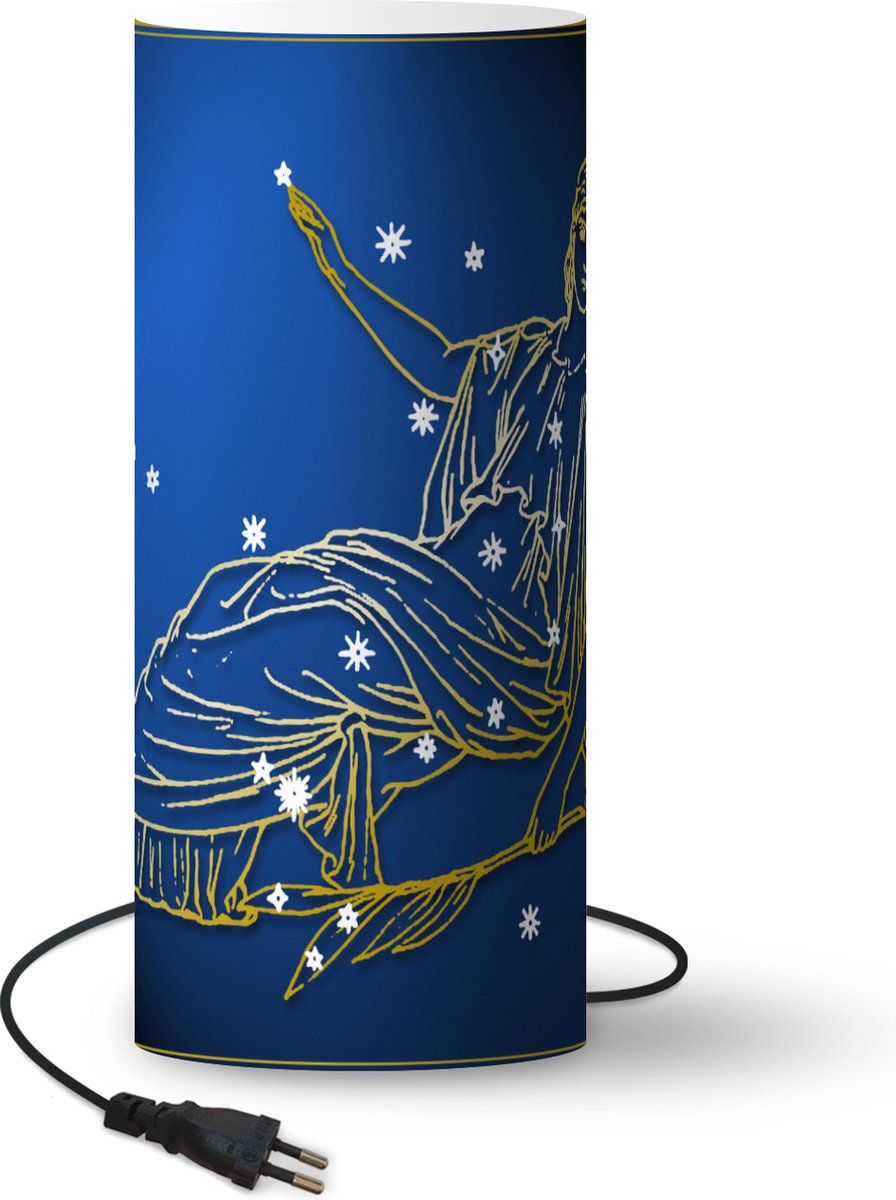 Lamp - Nachtlampje - Tafellamp slaapkamer - Sterrenbeeld - Maagd - Sterren - 70 cm hoog - Ø29.6 cm - Inclusief LED lamp