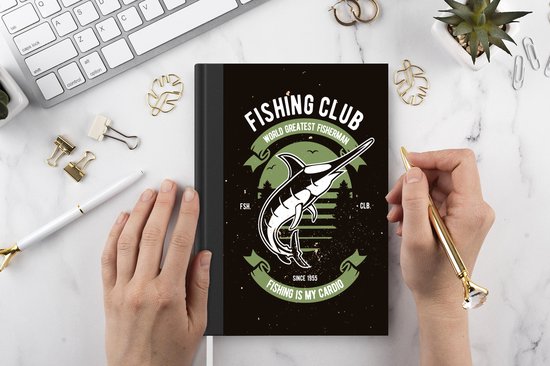 Carnet - Cahier d'écriture - Poisson - Rétro - Illustration - Carnet - Format A5 - Bloc-notes - Cadeaux Sinterklaas - Distribution de cadeaux pour enfants - Cadeaux chaussures - Petits cadeaux