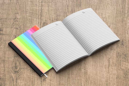 Carnet - Carnet d'écriture - Arc-en-ciel - Motifs - Pastel - Carnet - Format A5 - Bloc-notes