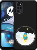 Motorola Moto G22 Hoesje Zwart To the Moon - Designed by Cazy