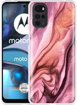 Motorola Moto G22 Hoesje Dromerig Marmer - Designed by Cazy