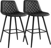 MIRA Home - Barkrukken - Barstoelen - Set van 2 - Zwart - 47x51x98
