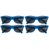 12x stuks zonnebril blauw - UV400 bescherming - Zonnebrillen voor dames/heren