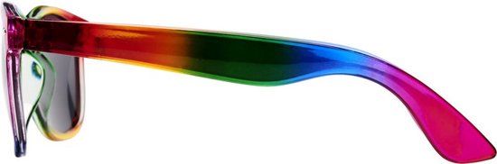 4x Regenboog zonnebrillen retro voor volwassenen - Regenboog zonnebrillen dames/heren van Comfyolife — afbeelding 4