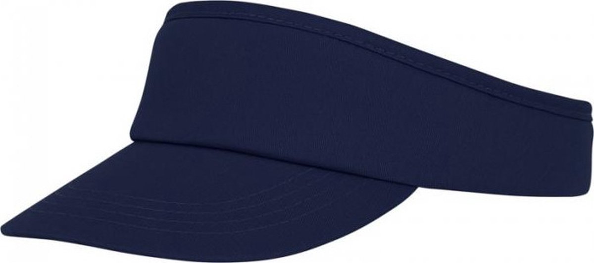 Navy blauwe zonneklep pet voor volwassenen - Katoenen verstelbare navy blauwe zonnekleppen - Dames/heren - Bullet