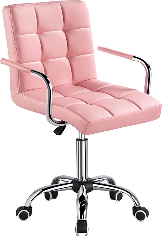 FURNIBELLA - Chaise de bureau, simili cuir, chaise pivotante, réglable en hauteur, chaise de direction à roulettes, chaise de bureau avec accoudoirs, chaise d'ordinateur
