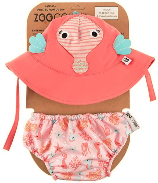 Zoocchini zwempamper en zonnehoed - baby badkleding - UV bestendig - UPF50