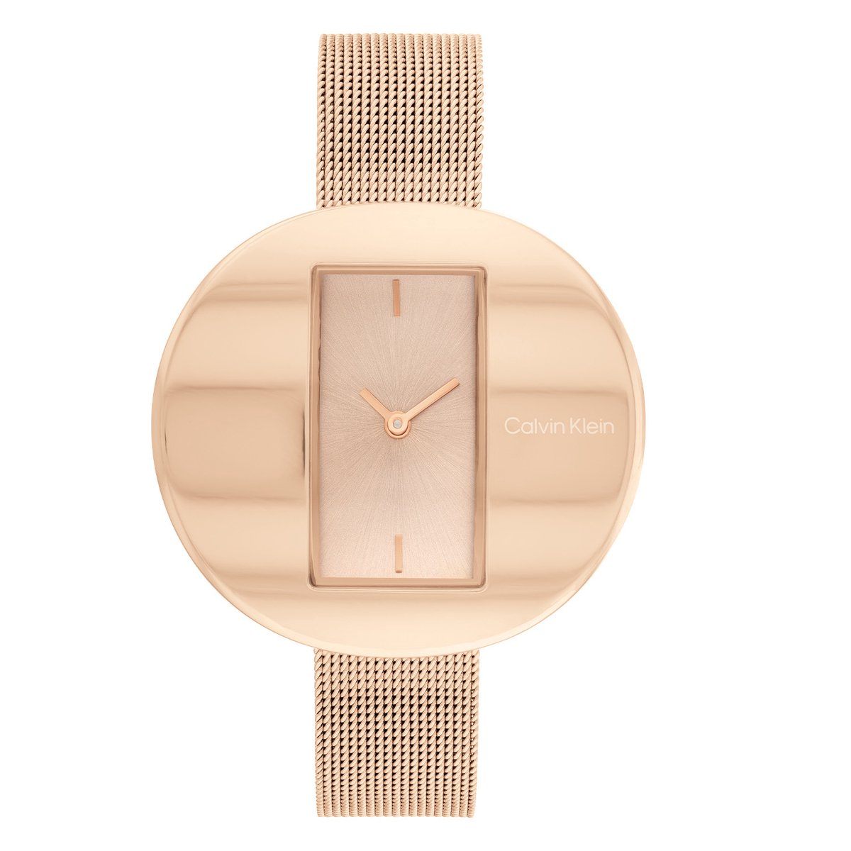 Calvin Klein CK25200017 Dames Horloge - Mineraalglas - Roestvrijstaal - Rosé goudkleurig - Ø 40 mm - Quartz - Druksluiting - 3 ATM (spatwater)