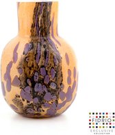 Design vaas Palermo - Fidrio TRICOLOR - glas, mondgeblazen bloemenvaas - diameter 11 cm hoogte 30 cm
